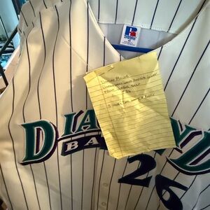 Vintage Damian Miller Signed Diamond Backs Jersey